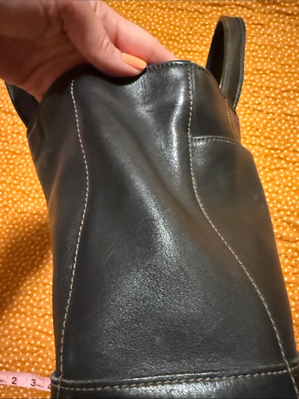 Coach Black Leather Top-Handle Tote - Picture 7 of 12